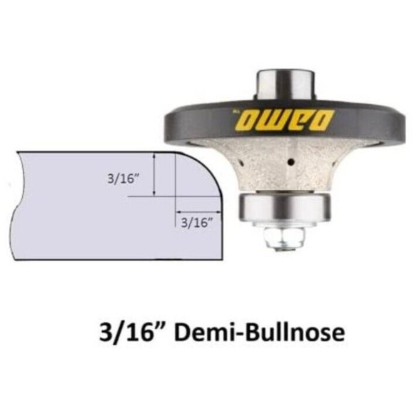 DAMO BPB316P1 Demi-bullnose/Roundover Coarse Diamond Hand Profiler Bit - Stone - Picture 6 of 6